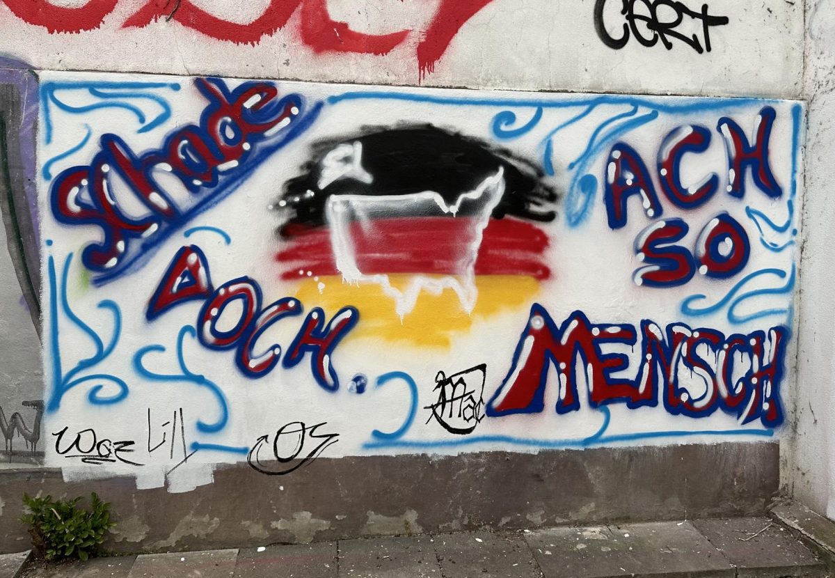  While in Berlin, Brianna Wozniak (11) took a graffiti workshop, and illustrated an outline of the country behind the German flag. Other teens wrote several German phrases along with personalized tags. Apparently, our instructor at the workshop was from Nebraska, Wozniak said. He moved over to Berlin after graduating college. 