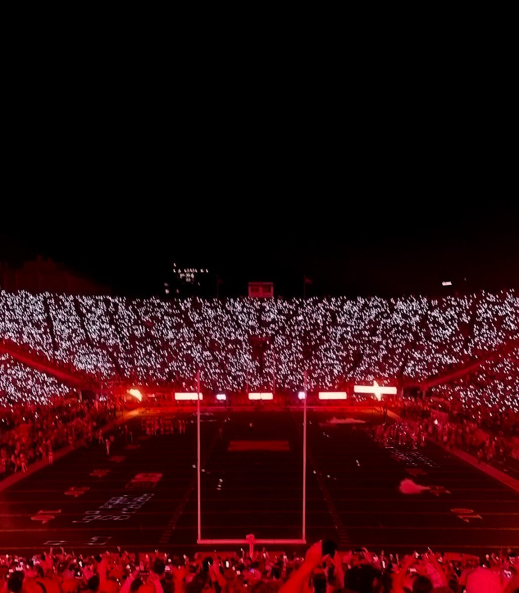 At the home game on Oct. 1, the game against Michigan coses out in a light show.