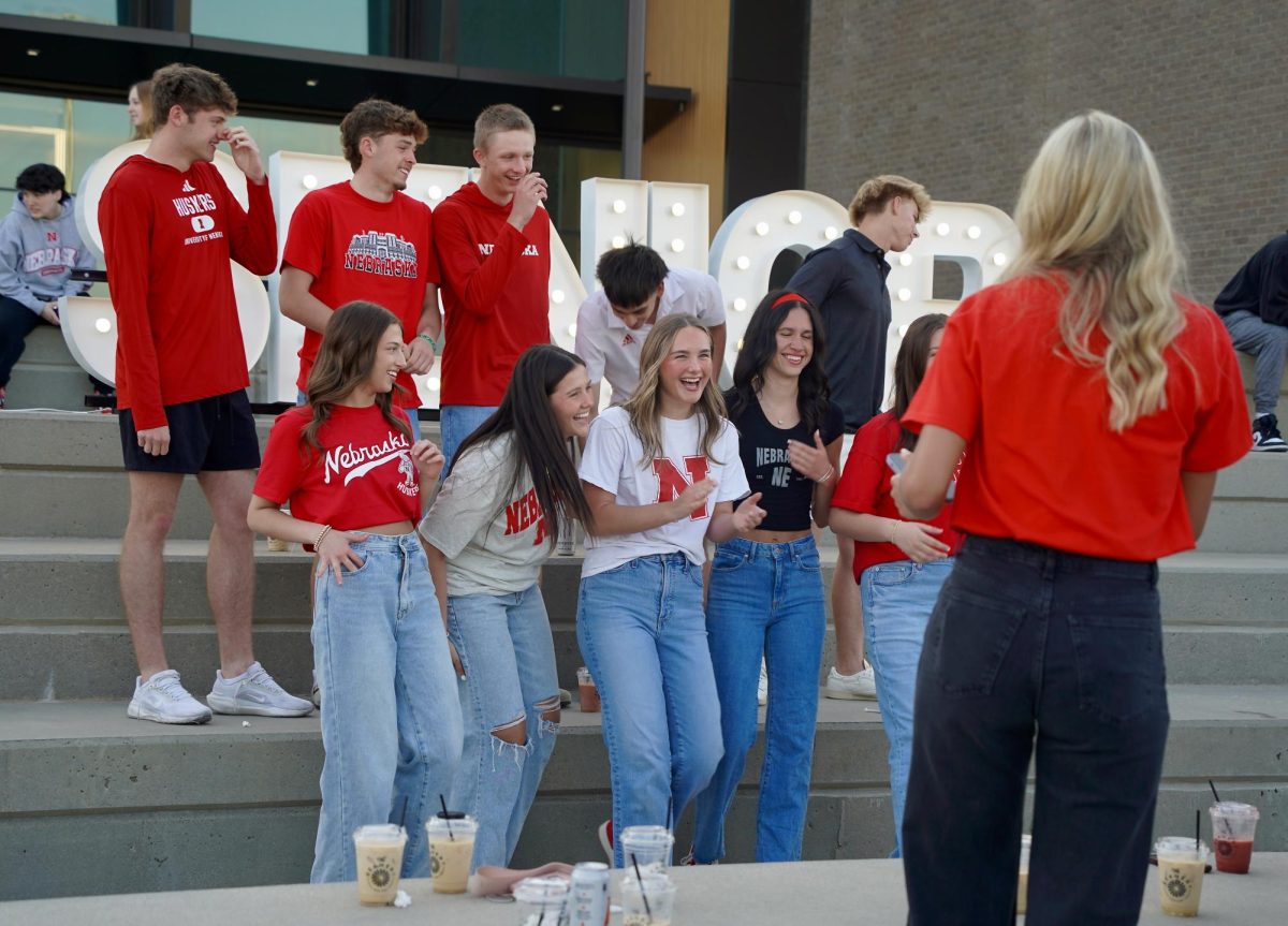 All heading to the University of Nebraska Lincoln next year, a group of seniors gather for a future Huskers group photo.