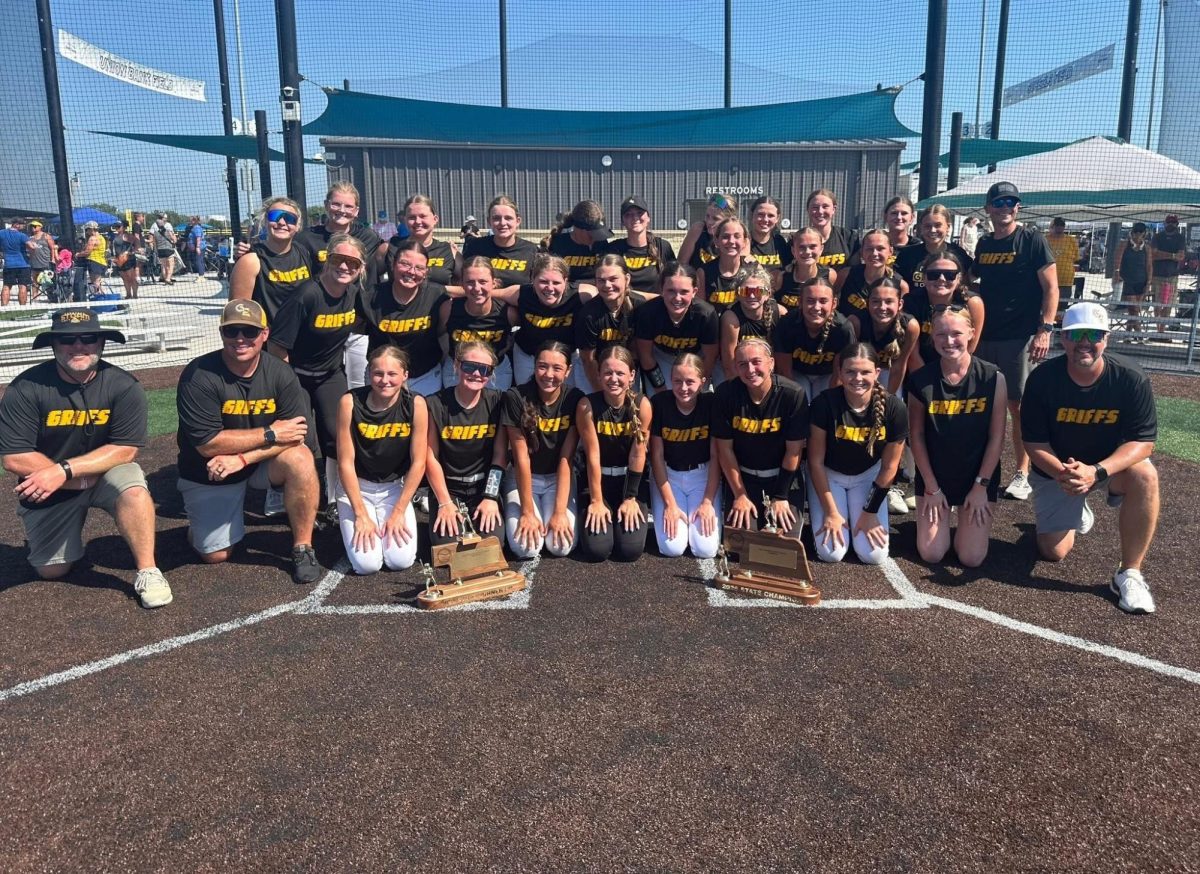  Both Gretna East freshman teams pose with their trophies after going undefeated at Freshman State.