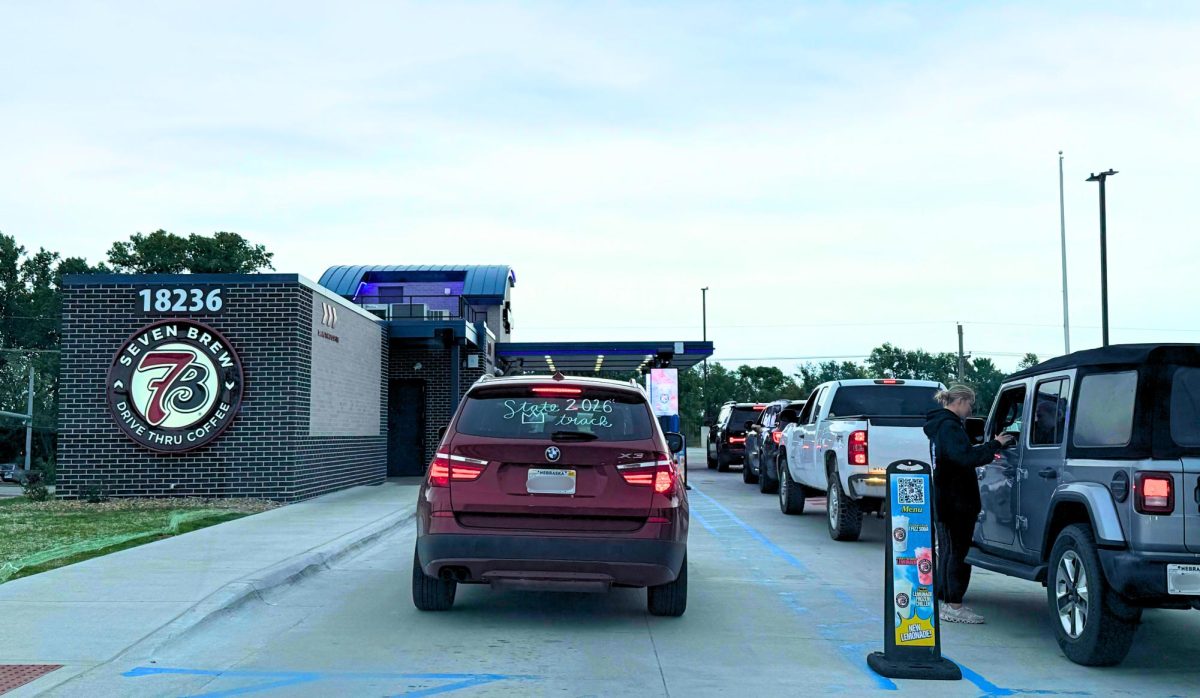 Months after opening, lines at the end of May are consistent at the 180th and Maple 7 Brew Location. The location is currently the only Omaha location. 
